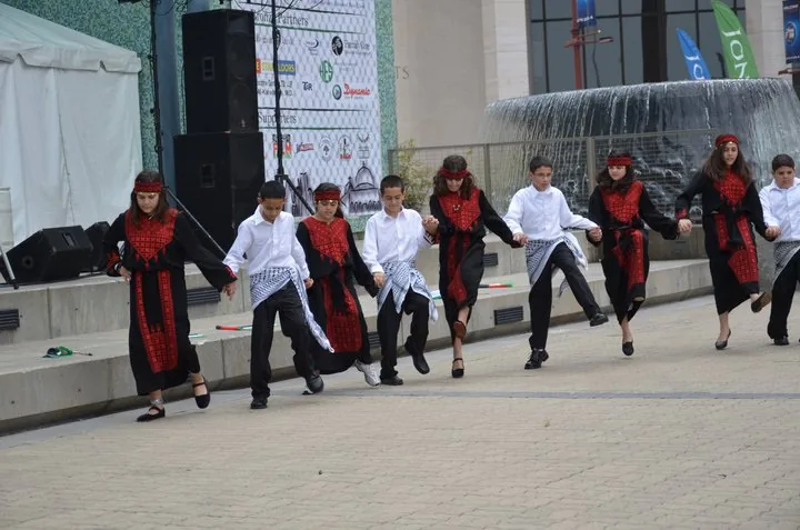 Young Dabke dancers performing at the first Houston Palestinian Festival in 2011