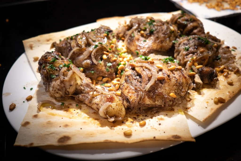 Traditional Palestinian musakhan prepared for a shared table